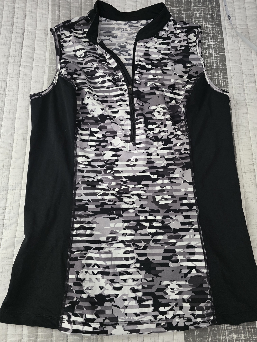 Coolibar UPF 50+ Sun Protectant Sleeveless -Active Tank Top โ Black & Gray Sz M